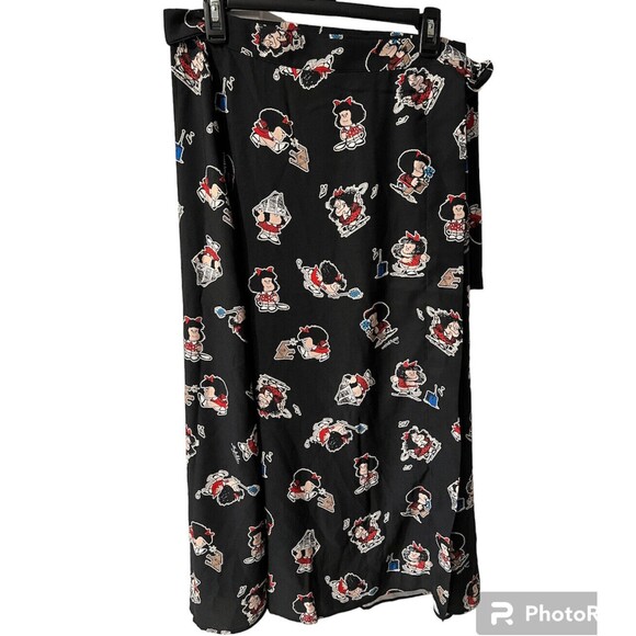 Ottod'Ame Wrap Skirt Sz USA 6 MAFALDA Anthropologie Italy Anime pop art New - Picture 1 of 7
